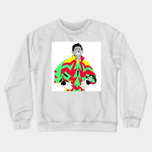 jorge campos in bright immortal jersey soccer goal keeper suit Crewneck Sweatshirt